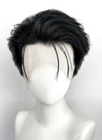 Black Straight Lace Front Synthetic Men's Wig LF8131