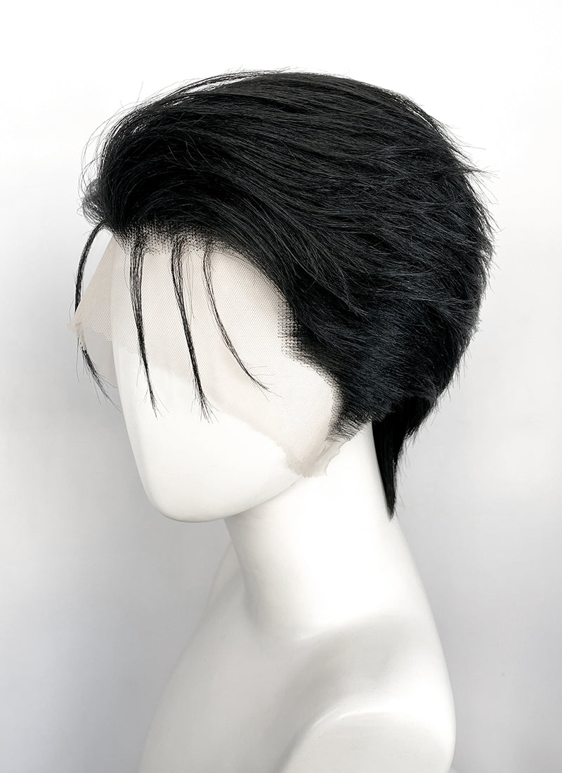 Black Straight Lace Front Synthetic Men's Wig LF8131