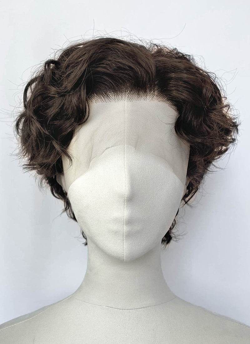 Spider-Man Peter Parker Brunette Curly Lace Front Synthetic Men's Wig LF8144
