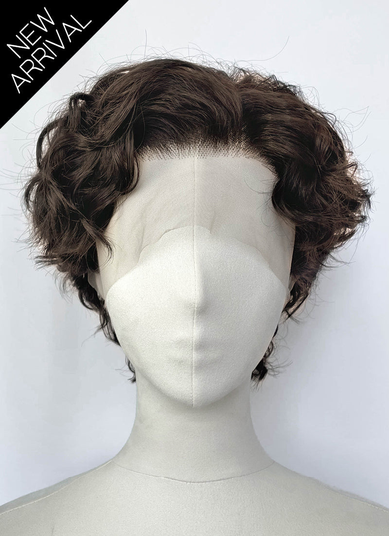 Spider-Man Peter Parker Brunette Curly Lace Front Synthetic Men's Wig LF8144