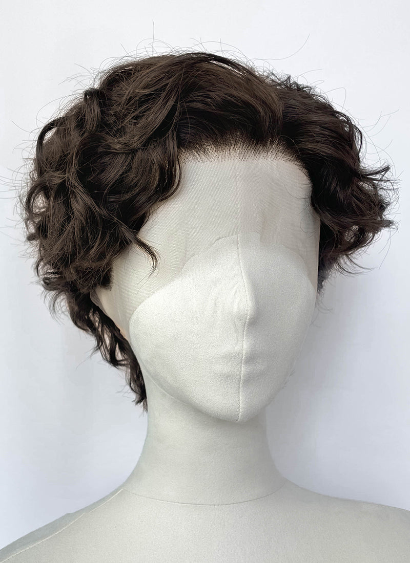 Spider-Man Peter Parker Brunette Curly Lace Front Synthetic Men's Wig LF8144