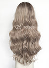 Brown With Dark Roots Wavy Lace Front Synthetic Wig LFCS265