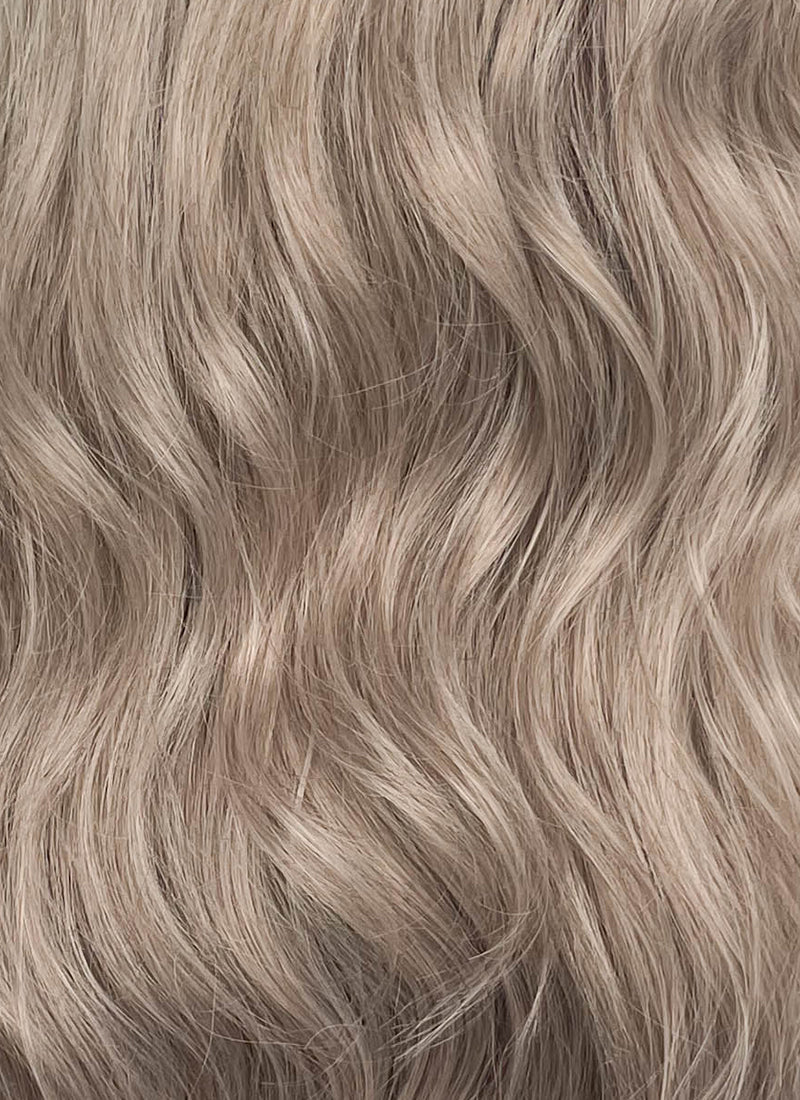 Brown With Dark Roots Wavy Lace Front Synthetic Wig LFCS265