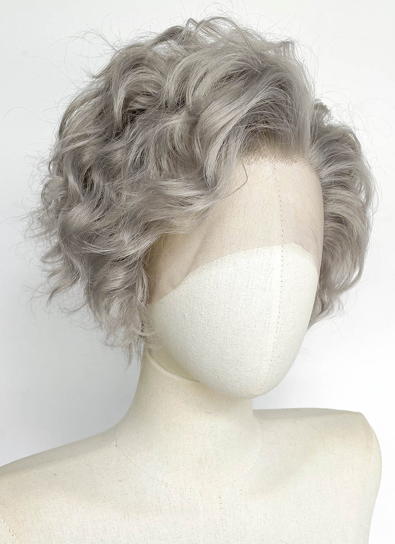 Grey Curly Lace Front Synthetic Wig LFCS280