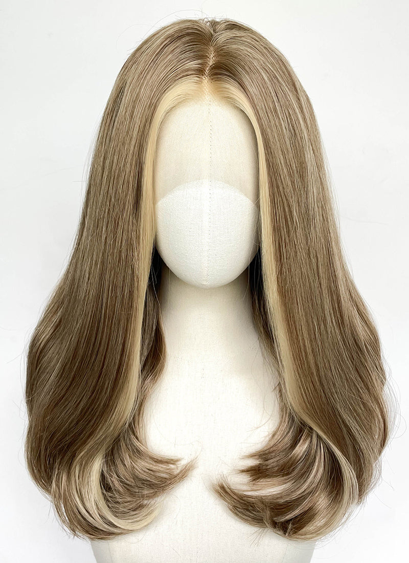 Mixed Blonde Straight Lace Front Synthetic Wig LFCS350