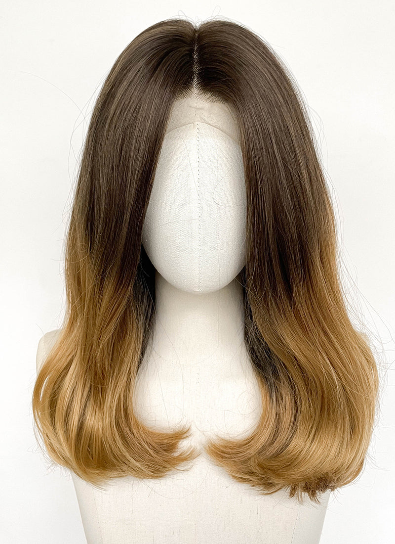 Brown Mixed Blonde Wavy Lace Front Synthetic Wig LFCS354