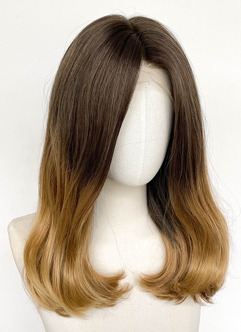 Brown Mixed Blonde Wavy Lace Front Synthetic Wig LFCS354