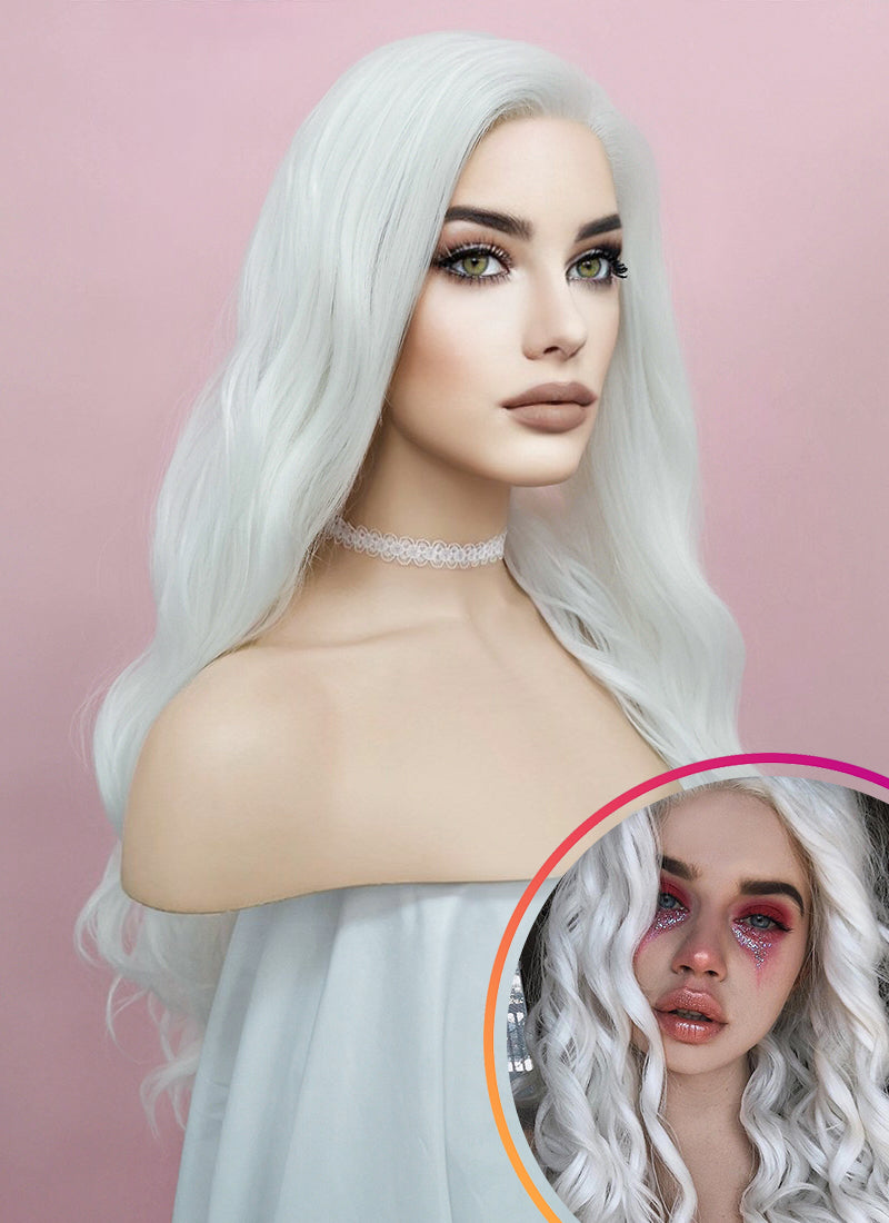 20-60代 人気ファッションブランド Wavy White Lace Front Synthetic Wig LF388 – wigisfashion-au カードファイト!! ヴァンガード