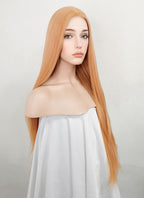 Pastel Orange Straight Lace Front Synthetic Wig LFK5537