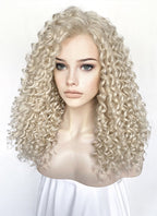 Ash Blonde Curly Lace Front Synthetic Wig LFK5553