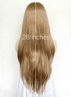 Medium Blonde Straight Lace Front Synthetic Wig LFK5575