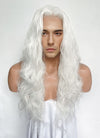 White Wavy Lace Front Synthetic Hair Men's Wig LFM001