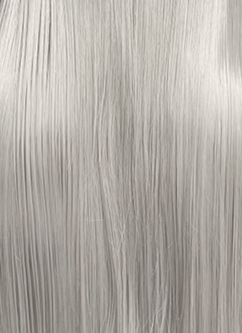 Pastel Blondish Grey Straight Lace Front Synthetic Hair Men's Wig LFM003