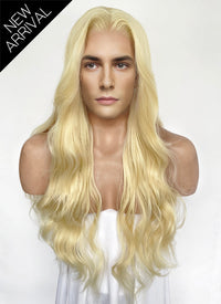 Blonde Wavy Lace Front Synthetic Hair Men's Wig LFM004