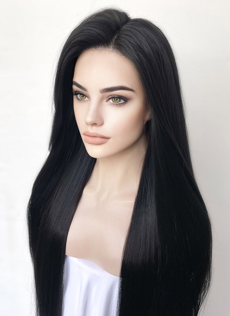 Black Straight 13 x 6 Lace Top Kanekalon Wig WigIsFashion wigisfashion au