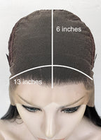 Black Straight 13" x 6" Lace Top Kanekalon Synthetic Hair Wig LFS018