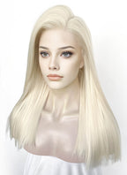 Platinum Blonde straight 13" x 6" Lace Top Lace Front Synthetic Wig LFS044