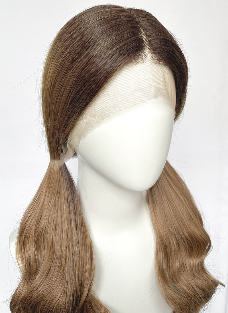 Stranger Things Holly Wheeler Mixed Blonde With Dark Roots Wavy 13" x 6" Lace Top Synthetic Wig LFS054