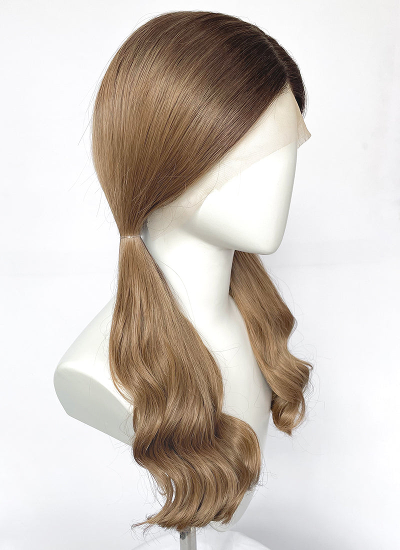 Stranger Things Holly Wheeler Mixed Blonde With Dark Roots Wavy 13" x 6" Lace Top Synthetic Wig LFS054