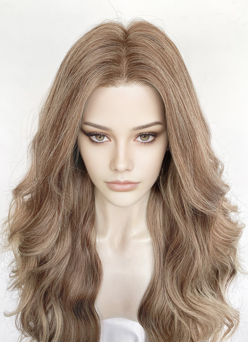 Ash Blonde Wavy 13" x 6" Lace Top Kanekalon Synthetic Hair Wig LFS058