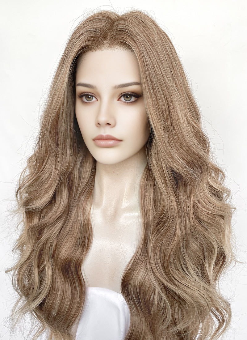 Ash Blonde Wavy 13" x 6" Lace Top Kanekalon Synthetic Hair Wig LFS058