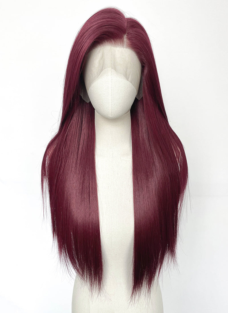 Reddish Purple Straight 13" x 6" Lace Top Kanekalon Synthetic Hair Wig LFS063