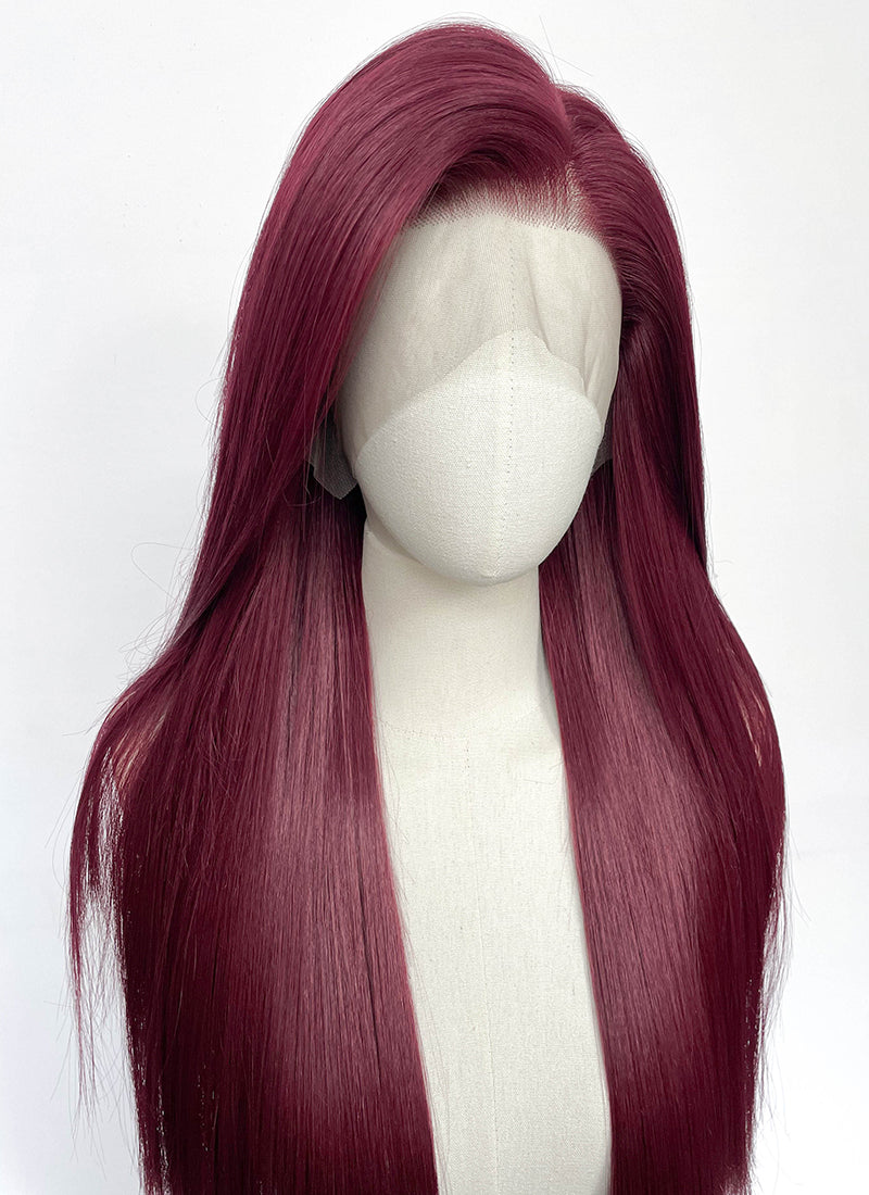 Reddish Purple Straight 13" x 6" Lace Top Kanekalon Synthetic Hair Wig LFS063