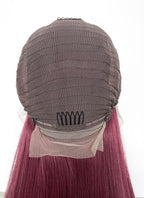 Reddish Purple Straight 13" x 6" Lace Top Kanekalon Synthetic Hair Wig LFS063