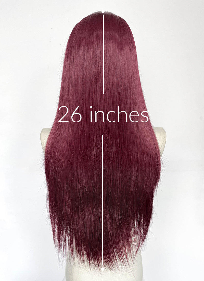 Reddish Purple Straight 13" x 6" Lace Top Kanekalon Synthetic Hair Wig LFS063