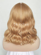 Golden Blonde Wavy Bob Lace Front Synthetic Wig LF1266