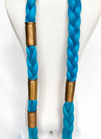 League of Legends LOL Arcane Jinx Turquoise Blue Braided Lace Front Synthetic Wig LN6020X