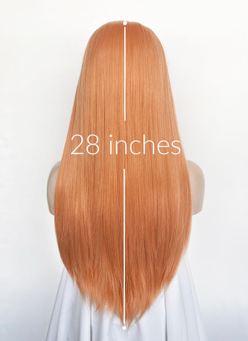 Pastel Orange Straight Lace Front Synthetic Wig LN6047