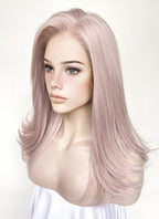 Pastel Pale Plum Wavy Lace Front Synthetic Wig LW4028