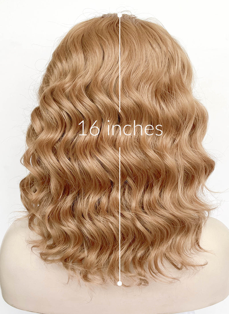 Golden Blonde Wavy Lace Front Synthetic Wig LW4052
