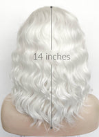Pure White Wavy Lace Front Synthetic Wig LW4053