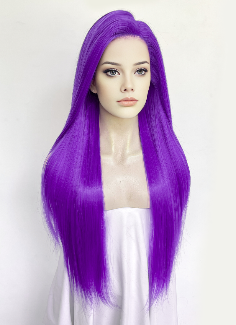 Purple Straight Lace Front Synthetic Wig LW4055