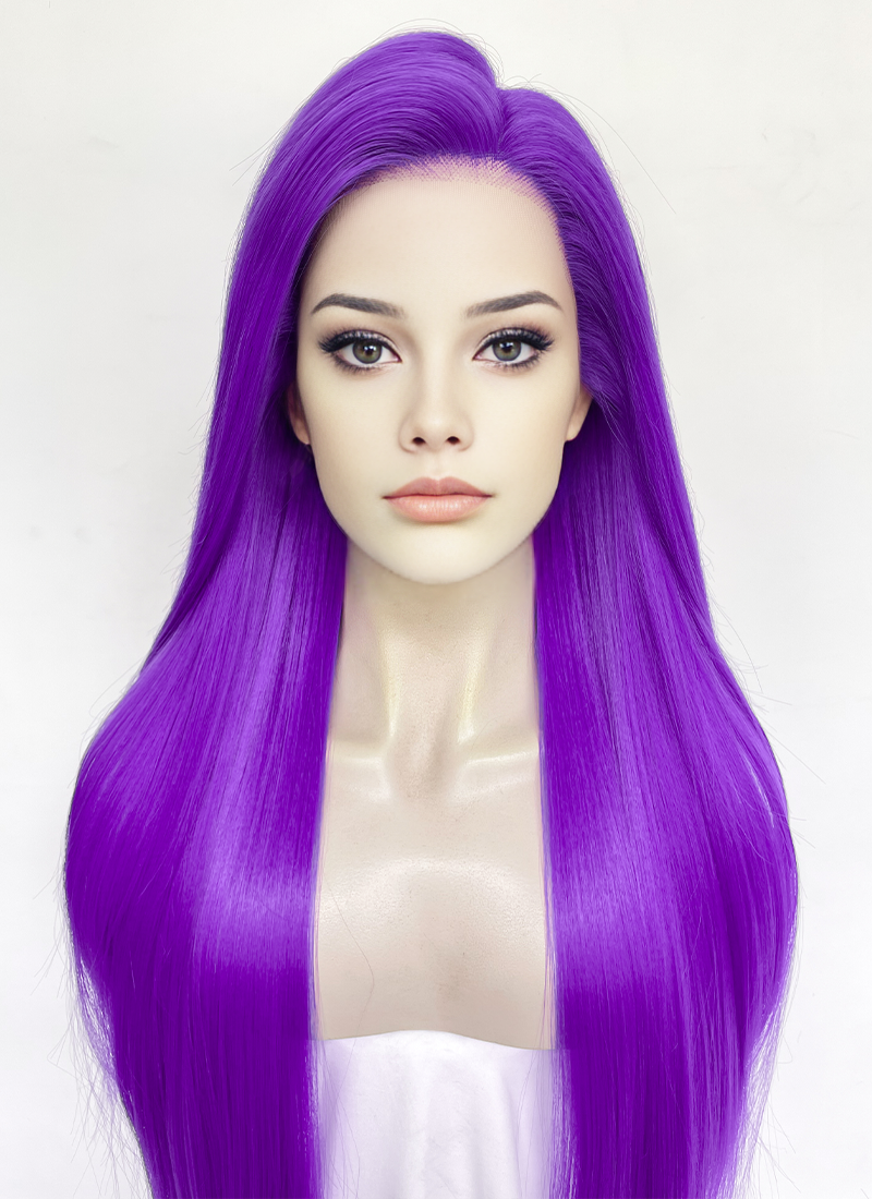 Purple Straight Lace Front Synthetic Wig LW4055