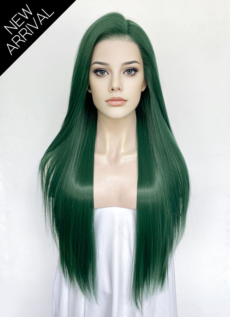 Green Straight Lace Front Synthetic Wig LW4056