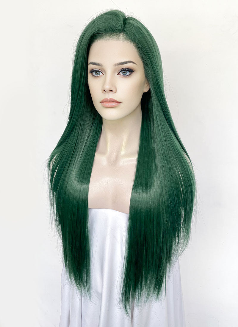 Green Straight Lace Front Synthetic Wig LW4056