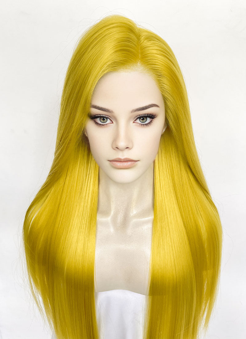 Yellow Straight Lace Front Synthetic Wig LW4057