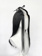 Critical Role Laudna Black And White Single Money Piece Straight Lace Front Synthetic Hair Wig LW4059