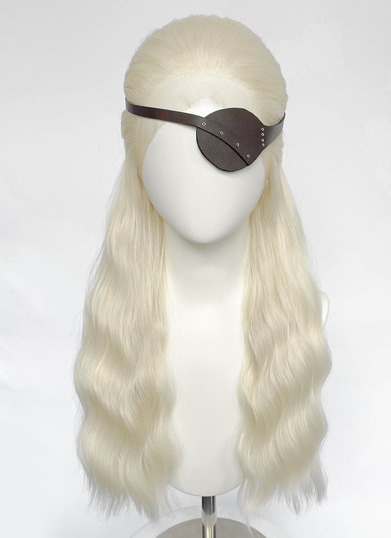 House of the Dragon Aemond Targaryen Platinum Blonde Wavy Lace Front Synthetic Men's Wig LW4117A