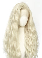 Platinum Blonde Wavy Lace Front Synthetic Hair Wig LW4117