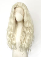 Platinum Blonde Wavy Lace Front Synthetic Hair Wig LW4117