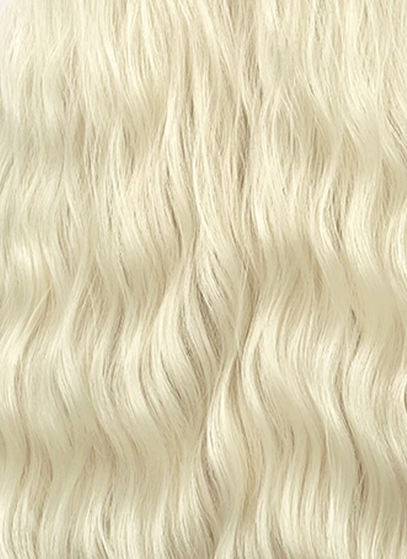 Platinum Blonde Wavy Lace Front Synthetic Hair Wig LW4117