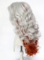 X-Men 97 Rogue Silver White Mixed Ginger Wavy Lace Front Synthetic Wig LW4132