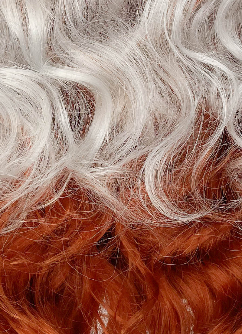 X-Men 97 Rogue Silver White Mixed Ginger Wavy Lace Front Synthetic Wig LW4132