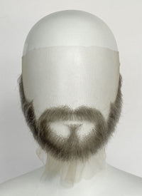 Handmade HD Lace Realistic Grey Beard and Moustache Facial Hair Set MB001