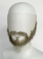 Handmade HD Lace Realistic Sage Grey Beard and Moustache Facial Hair Set MB002