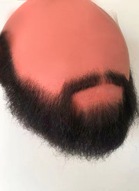 Arcane Jayce Talis Handmade HD Lace Realistic Black Beard and Moustache Facial Hair Set MB005